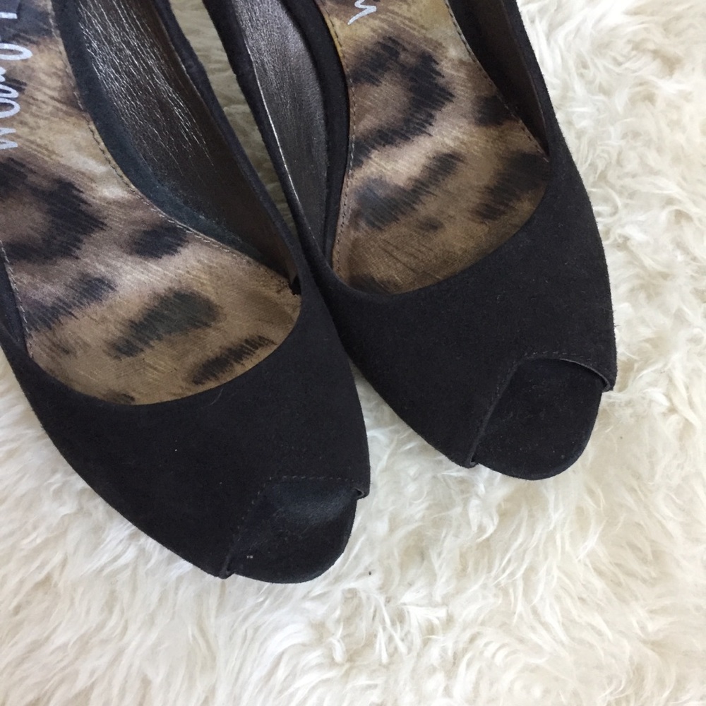 Sam Edelman Lorissa Black Suede Spiked Heels - Picture 4 of 7